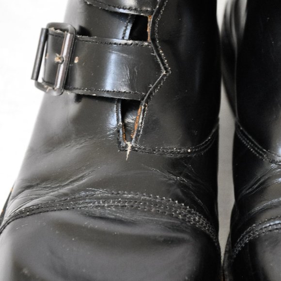 Vintage Round Toe Leather Boots - Picture 12 of 15